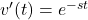 v'(t) = e^{-s t}