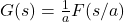 G(s) = \frac{1}{a} F(s/a)