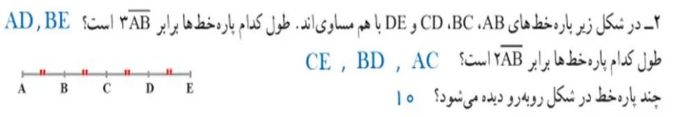 سوال 2 فعالیت صفحه 43 ریاضی هفتم