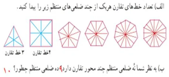 سوال سه کاردرکلاس صفحه سی ریاضی هشتم