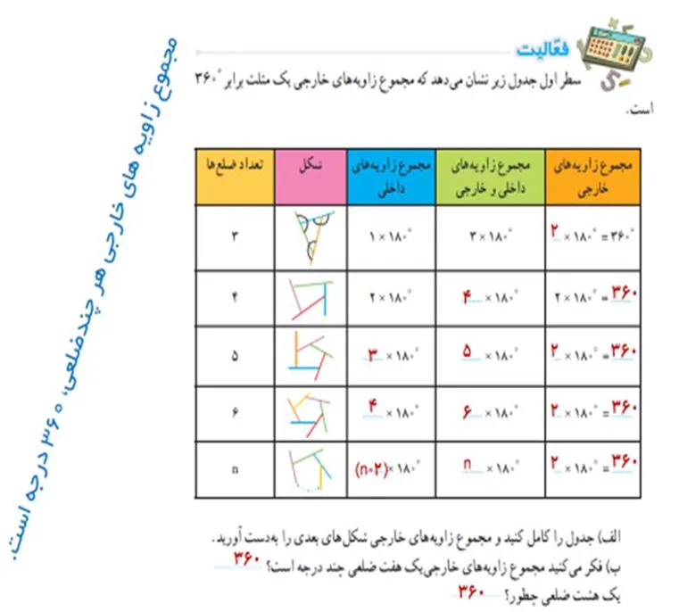 فعالیت صفحه 48 ریاضی هشتم