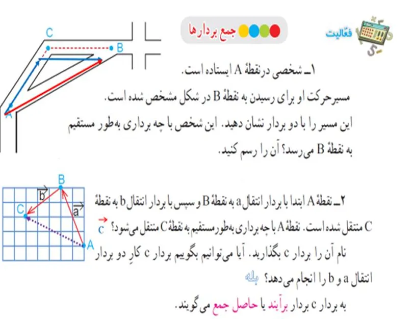 سوال 1 و 2 فعالیت صفحه 70 ریاضی هشتم