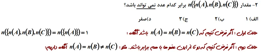 سوالات مربوط به فصل اول ریاضی نهم آزمون تیزهوشان و نمونه دولتی سال 1401