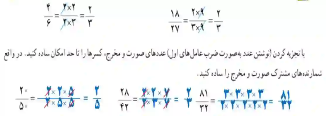 سوال یک کاردرکلاس صفحه ۶۰ ریاضی هفتم