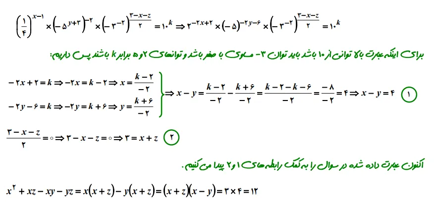 سوال آزمون تیزهوشان ریاضی نهم از فصل چهارم سال 1399